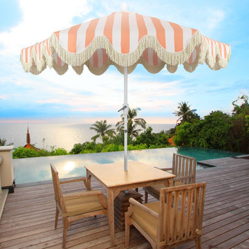 Collins 9 ft. Classic Cottage Tassel Market Patio Umbrella